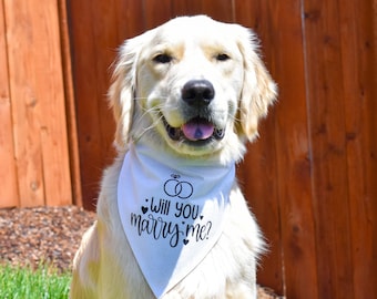 Will You Marry Me Over The Collar Dog Bandana, Unique Proposal Idea, Proposing with a Dog, Dog Engagement Bandana, Engagement Dog Bandana
