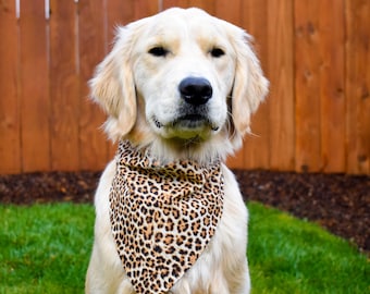Estampado de guepardo sobre el pañuelo de perro de collar, estampado de guepardo de banda de perro, pañuelo de perro personalizado, pañuelo de perro negro, pañuelo de pluma marrón