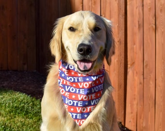 Vote Dog Bandana, Voting Dog Bandana, Red White and Blue, Red White & Blue Dog Bandana, Patriotic Dog Bandana, America Dog Bandana, USA