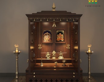 AMOD - Temple in tulip wood finished in walnut stained PU