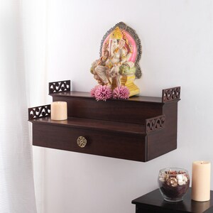 Solid Wood Handcrafted 2 Step Wall Mounted Pooja Mandir With Etsy