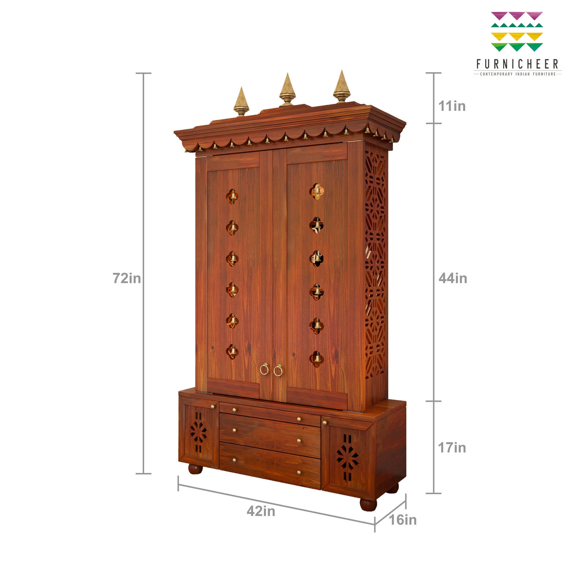 Solidwood Handcrafted Free Standing Temple for Home With Etsy