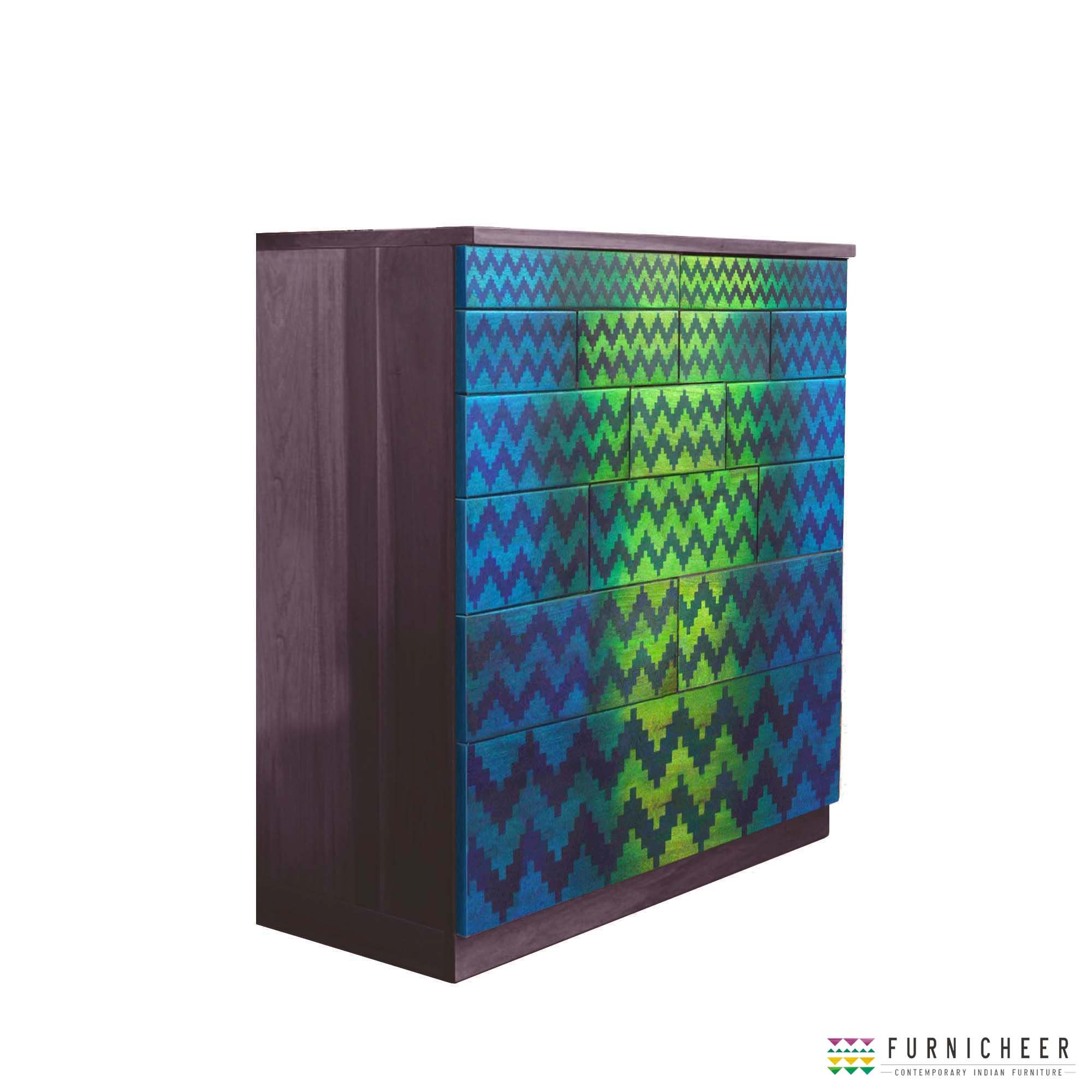 Schubladen kommode aus Massivem Holz mit handbedrucktem | Etsy