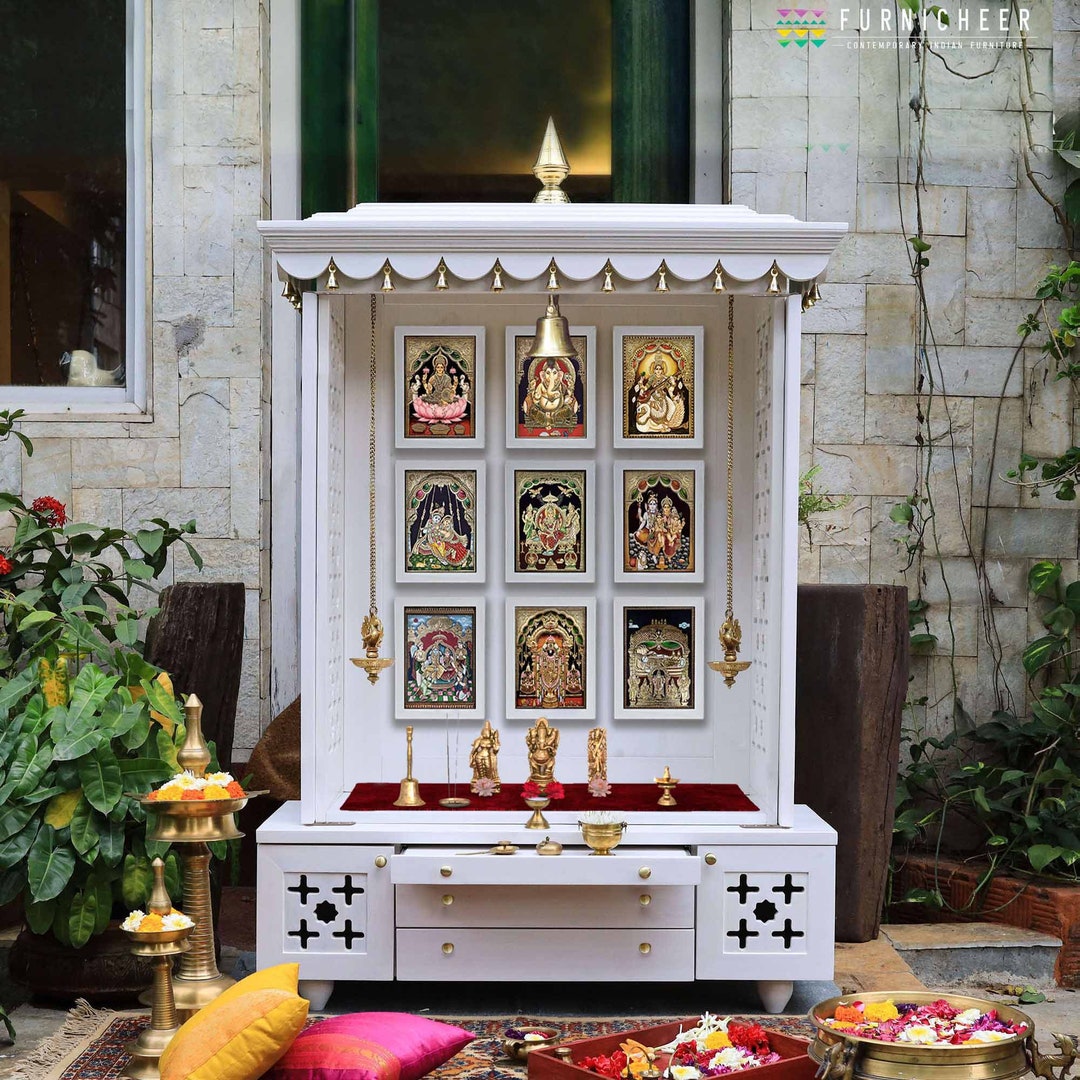 AMOD Customisable Solid Wood Free Standing Temple With Drawers and