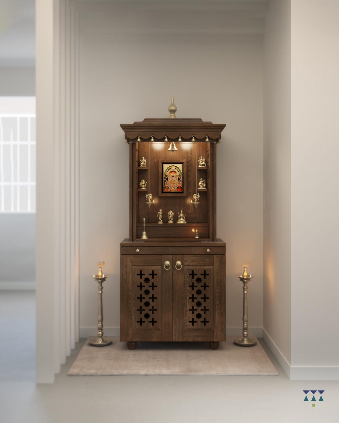 SATYA EXPORTS MDF Designer Holz Mandir Für Zuhause Produktbild-Vorschau 6