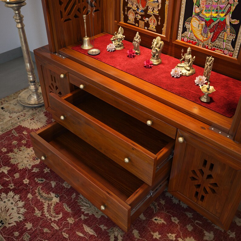 Solidwood Handcrafted Free Standing Temple for Home With Etsy