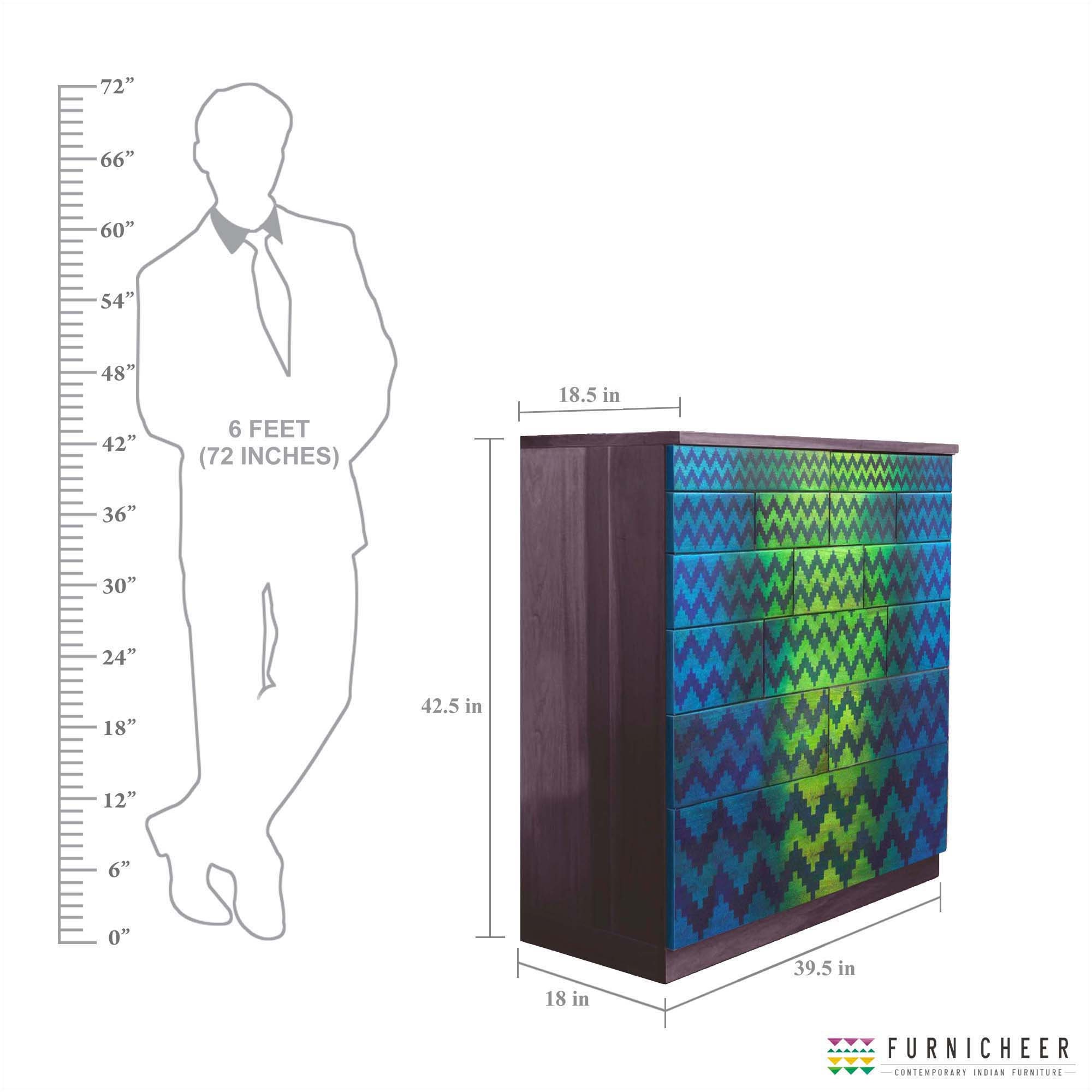 Schubladen kommode aus Massivem Holz mit handbedrucktem | Etsy