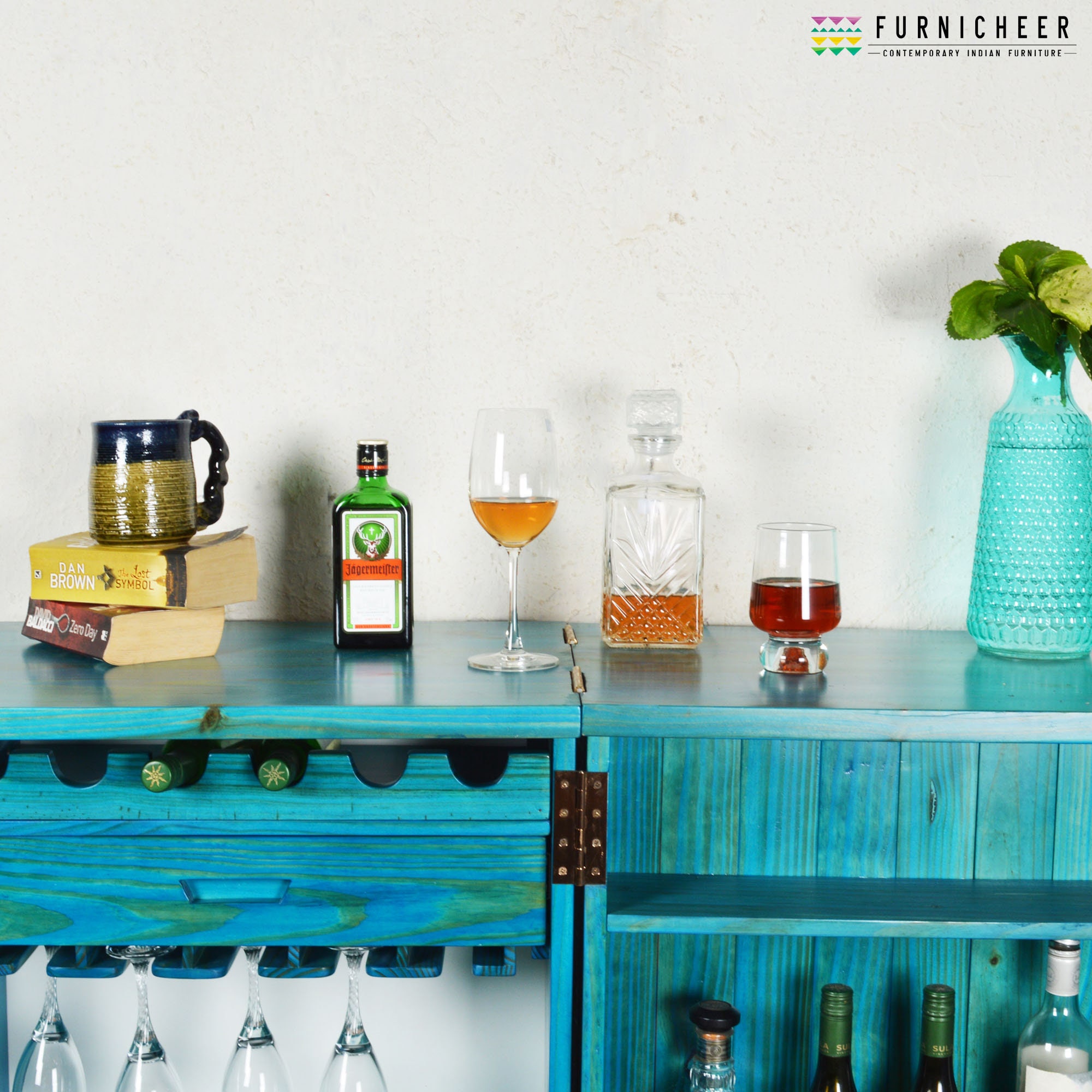 Teal wine cabinet new arrivals