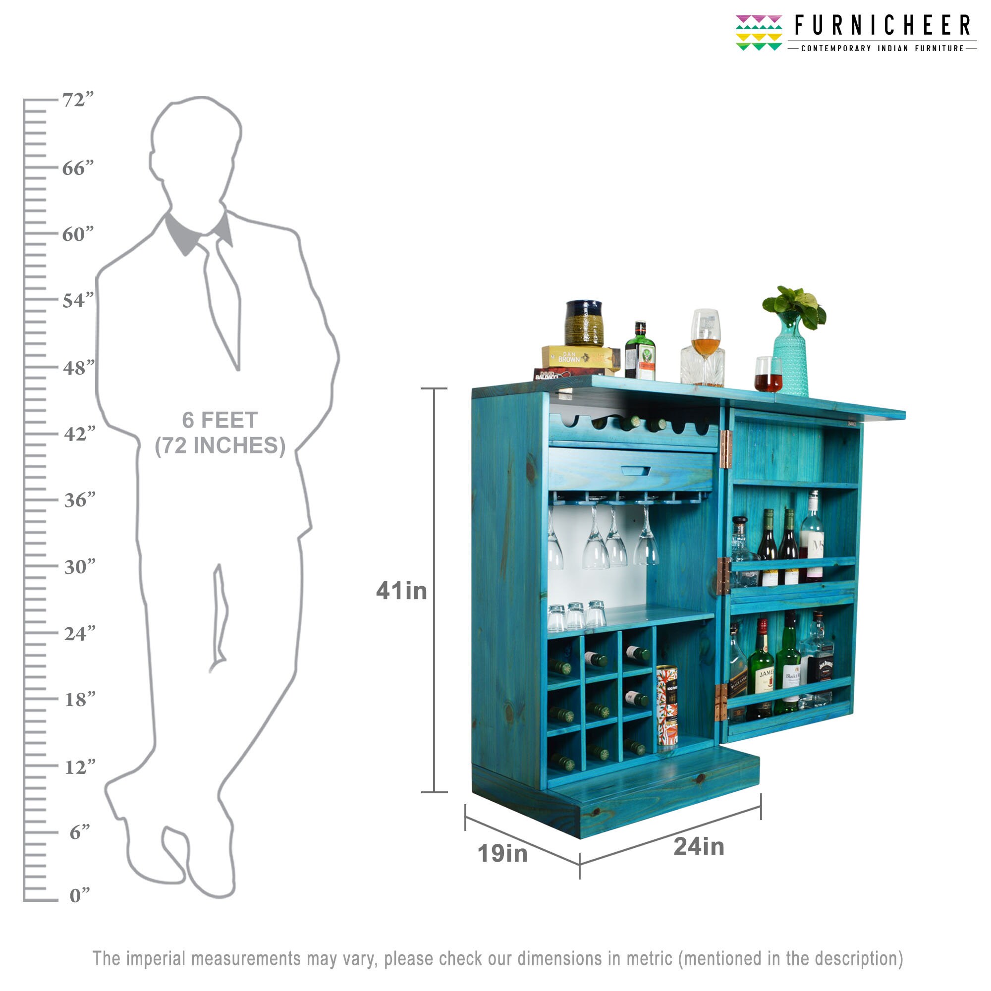 Teal bar cabinet deals