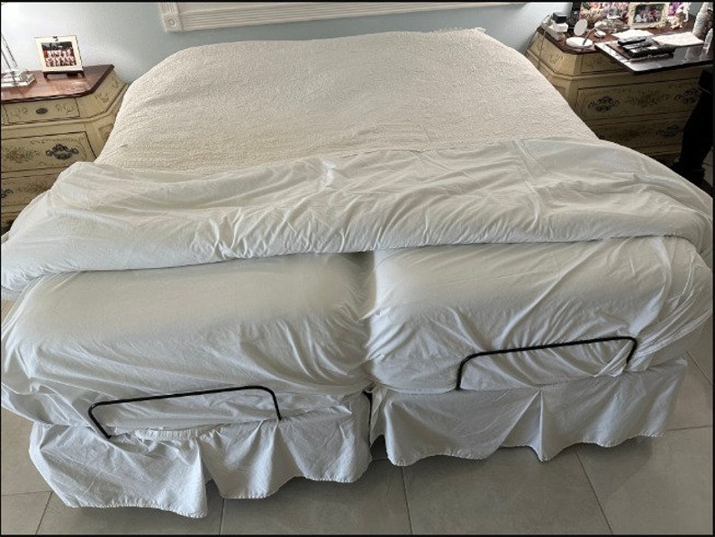 Adjustable Bed 1 Piece Wrap Around Tailored Bed Skirt Velcro Etsy