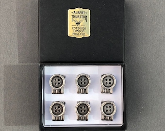 Albert Thurston set of 6 clip on buttons for trousers if you  have Leather end Braces