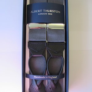 Albert Thurston Charcoal Rigid Leather End Braces
