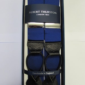 Albert Thurston Blue Rigid Leather End Braces