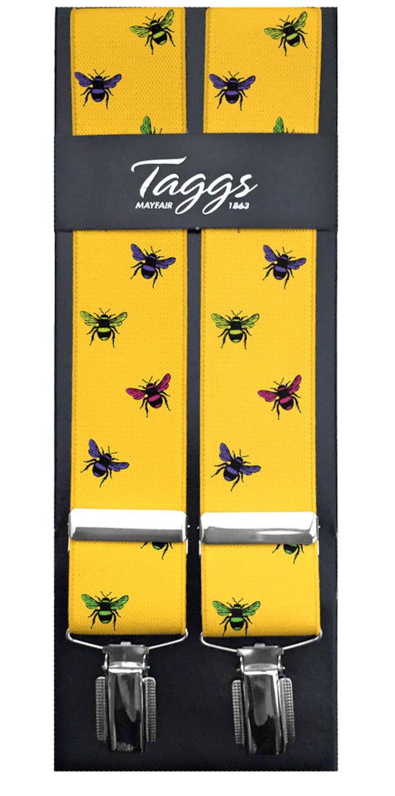 NEW Bumble Bee Yellow 35mm Elasticated Clip End Braces Etsy Australia