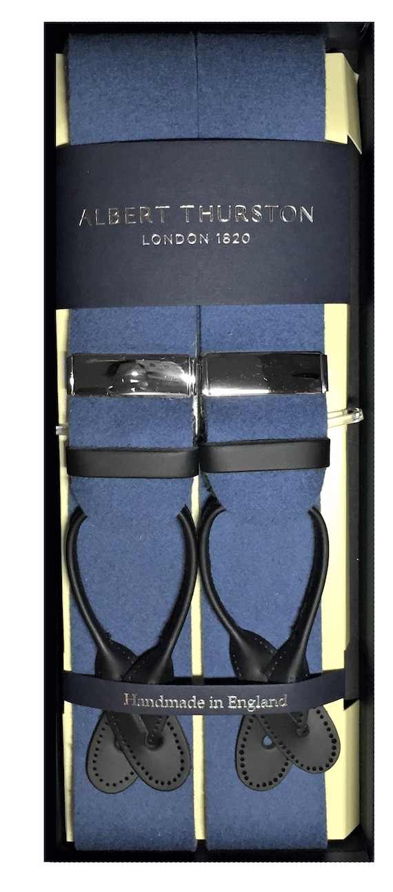 Albert Thurston Braces - Black Moiré / Leather / Gold – Old House