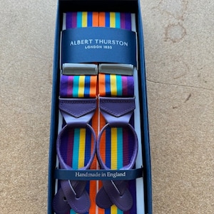 Albert Thurston Multi Stripe Leather End Braces