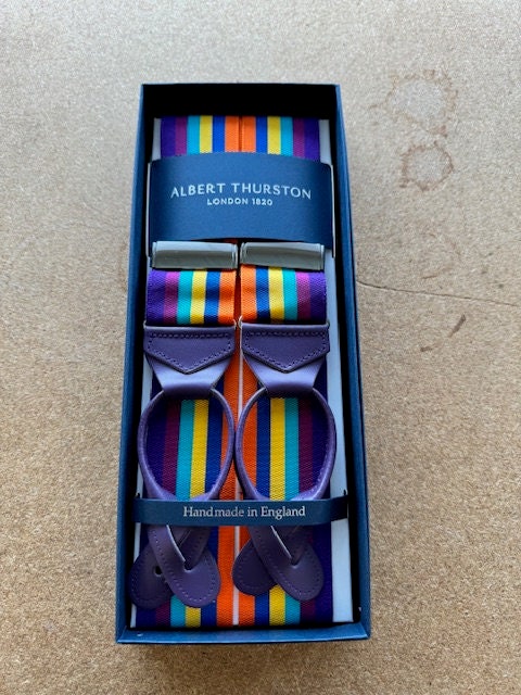 Albert Thurston Multi Stripe Leather End Braces