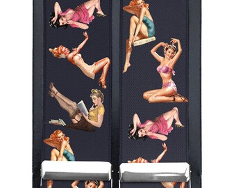 Saucy Lady Pinups 35mm Midnight Navy  Clip End Braces