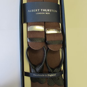 Albert Thurston Brown Boxcloth Leather End Braces