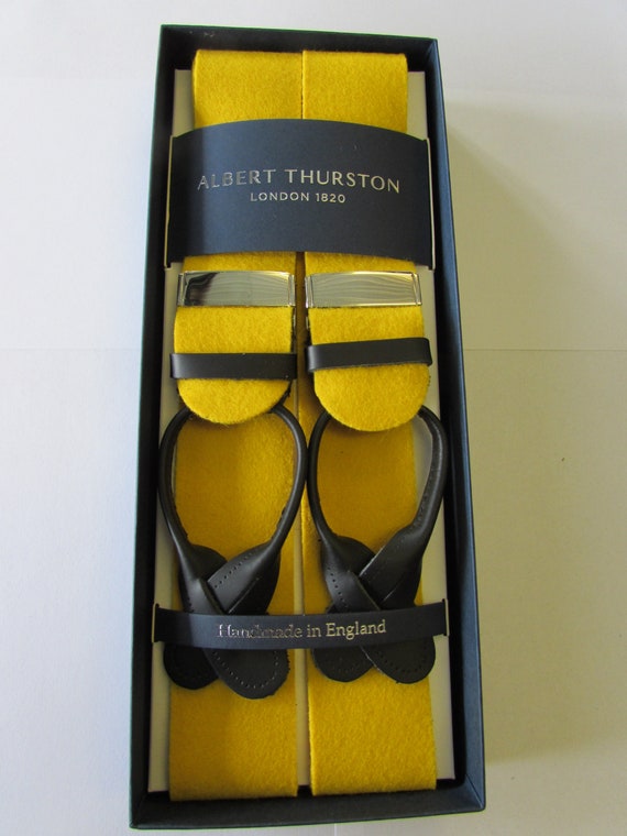 ALBERT THURSTON PURPLE BOXCLOTH SILVER FITTINGS BLACK LEATHER ENDS