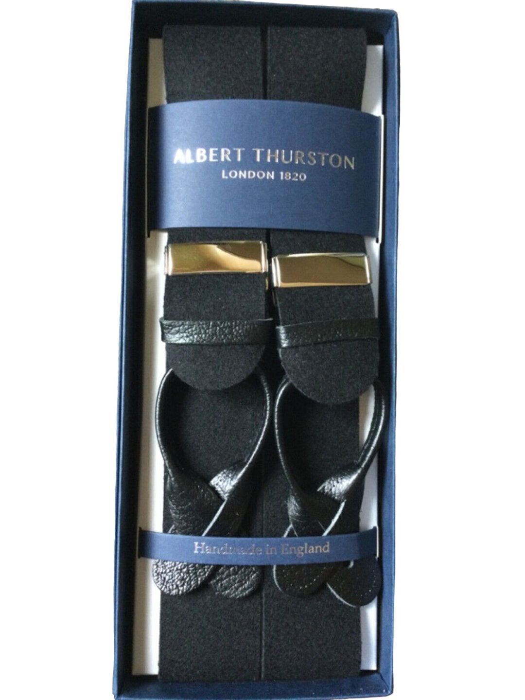 Albert Thurston - Elastic Clip-on-braces - 35 mm - Black/Grey