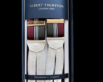 Albert Thurston Silk Moire Braces in Ivory