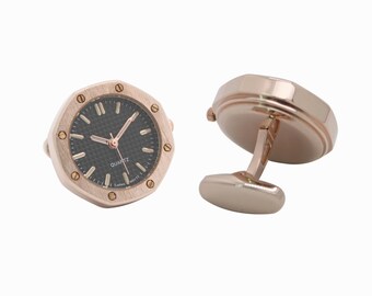 Mens "Swiss" Style Luxury watch cufflinks (Japanese Movement) by Taggs