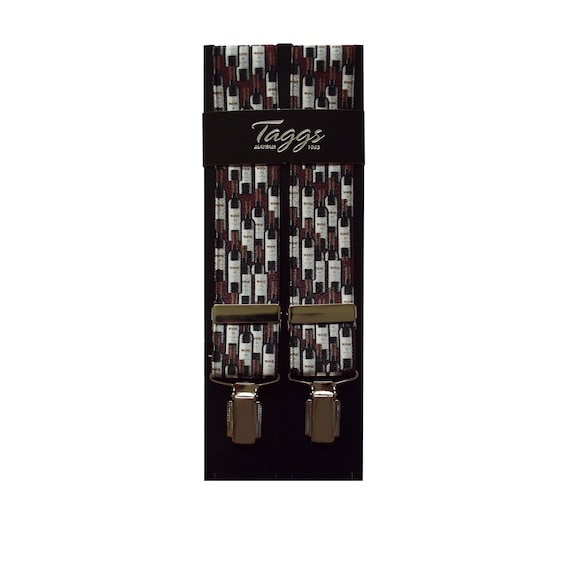 bretelle rosse con quattro clip ABC extra forti, larghe 35 mm