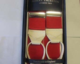 Albert Thurston Red Rigid Leather End Braces