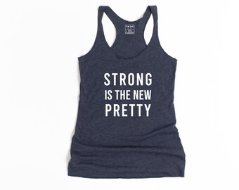 Gym Shirt For Women, Workout Clothes, Workout Tanks For Women, Strong Is The New Pretty, Funny Gym Shirt, Workout Motivation, Tank Tops