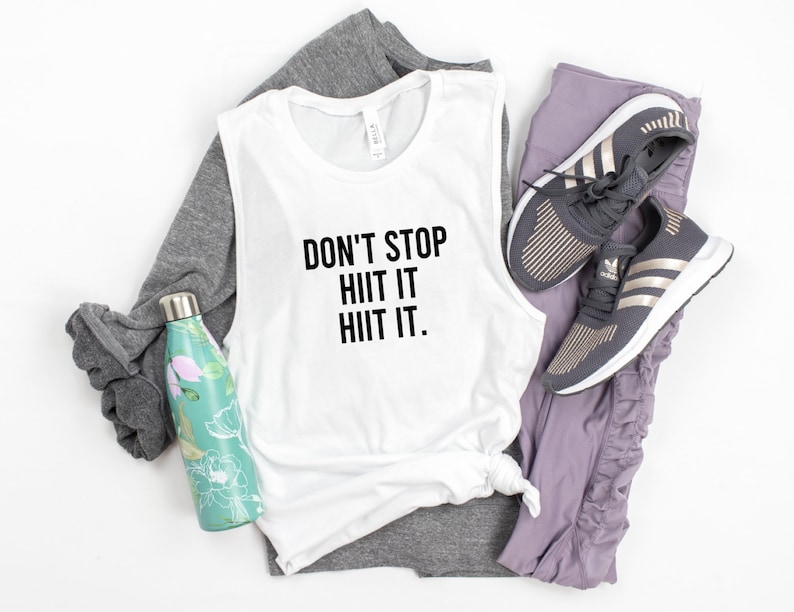Don't Stop Hiit It Hiit It, Workout Tanks For Women, Women's Workout Tank, Funny Gym Tank, Workout Shirt, Gym Shirt, Crossfit image 1