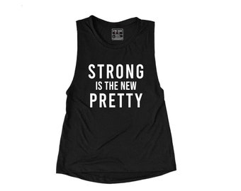 Workout Clothes, Yoga Shirt, Workout Tanks For Women, Funny Workout Tank, Graphic Tee, Running Shirt, Yoga Shirt, Strong Is The New Pretty