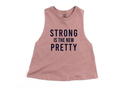 Gym Motivation, Workout Motivation, Cute Gym Clothes For Women, Strong is  the New Pretty, Gym Crop Top, Shirts With Funny Sayings, Fitness