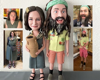 Custom Bobbleheads: Casual Couple | Fully Customizable Bobbleheads for Couple | Personalized Bobbleheads as Best Birthday Gifts for Couples