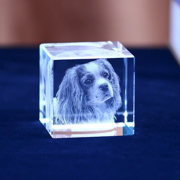 Custom Photo 3D Laser Crystal | Laser Etched Photo In Cube Crystal | Personalized 3D Crystal Photo | Unique Gifts for Birthday Wedding