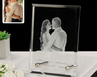 Custom Crystal Photo Frame: Personalized Laser Crystal Photo Frame | Unique Gift for Birthday, Wedding, Anniversary