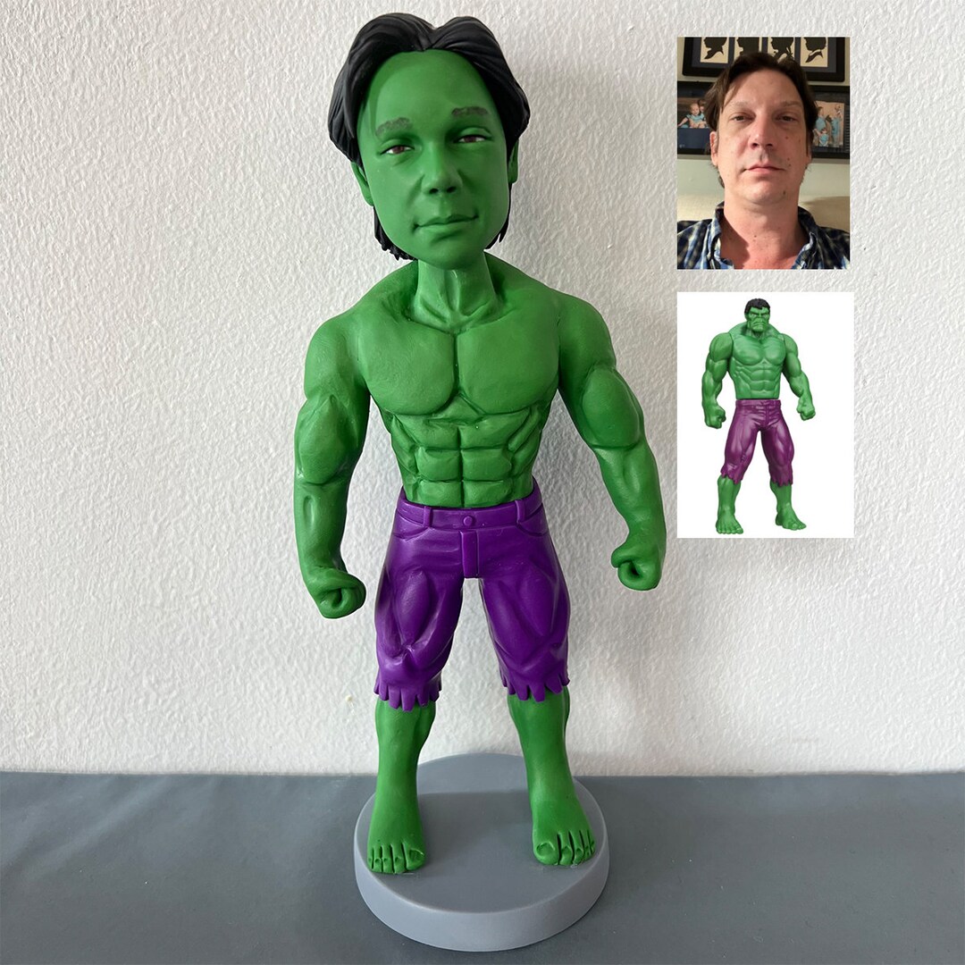 Custom Bobbleheads Green Superhero Fully Customizable Etsy