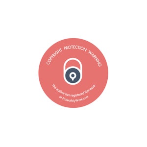 Puede incluir: Un c&iacute;rculo rojo con el texto "Copyright Protection Warning" alrededor del borde. Dentro del c&iacute;rculo hay un candado gris con un ojo de cerradura. El texto "The author has registered this work at ProtectMyWork.com" est&aacute; debajo del candado.