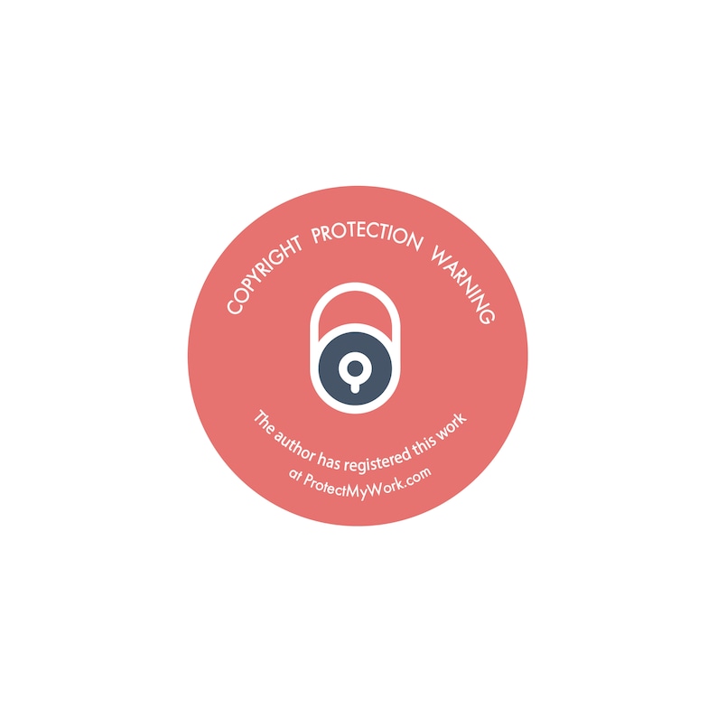 Puede incluir: Un c&iacute;rculo rojo con el texto "Copyright Protection Warning" alrededor del borde. Dentro del c&iacute;rculo hay un candado gris con un ojo de cerradura. El texto "The author has registered this work at ProtectMyWork.com" est&aacute; debajo del candado.