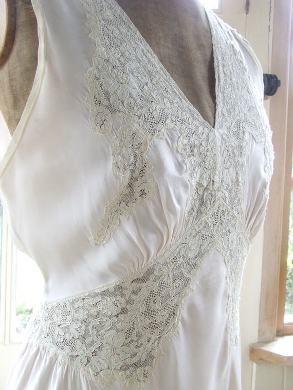 1930's floor length slip dress, soft pink rayon si