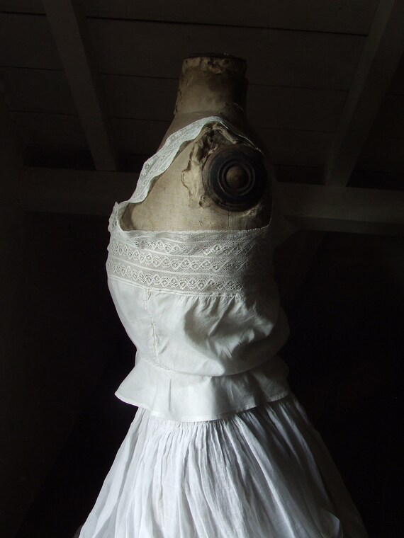 Victorian camisole, corset cover. Cotton and lace.