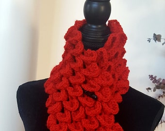 Crochet Neck Warmer//Crochet Textured Scarf, Crochet Cowl