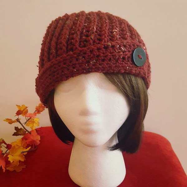 Crochet Tweed Hat//Crochet Textured Hat, Ladies Accessories