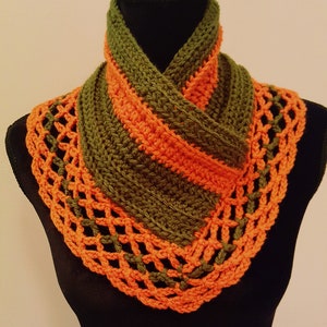 Crochet Lacy Cowl// crochet cowl, pullover neck warmer, handmade crochet