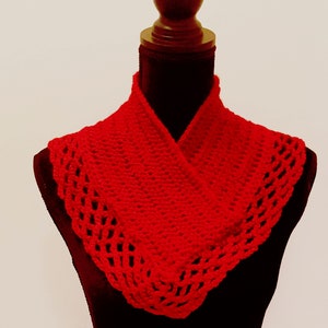 Crochet Lacy Cowl// crochet cowl, pullover neck warmer, handmade crochet