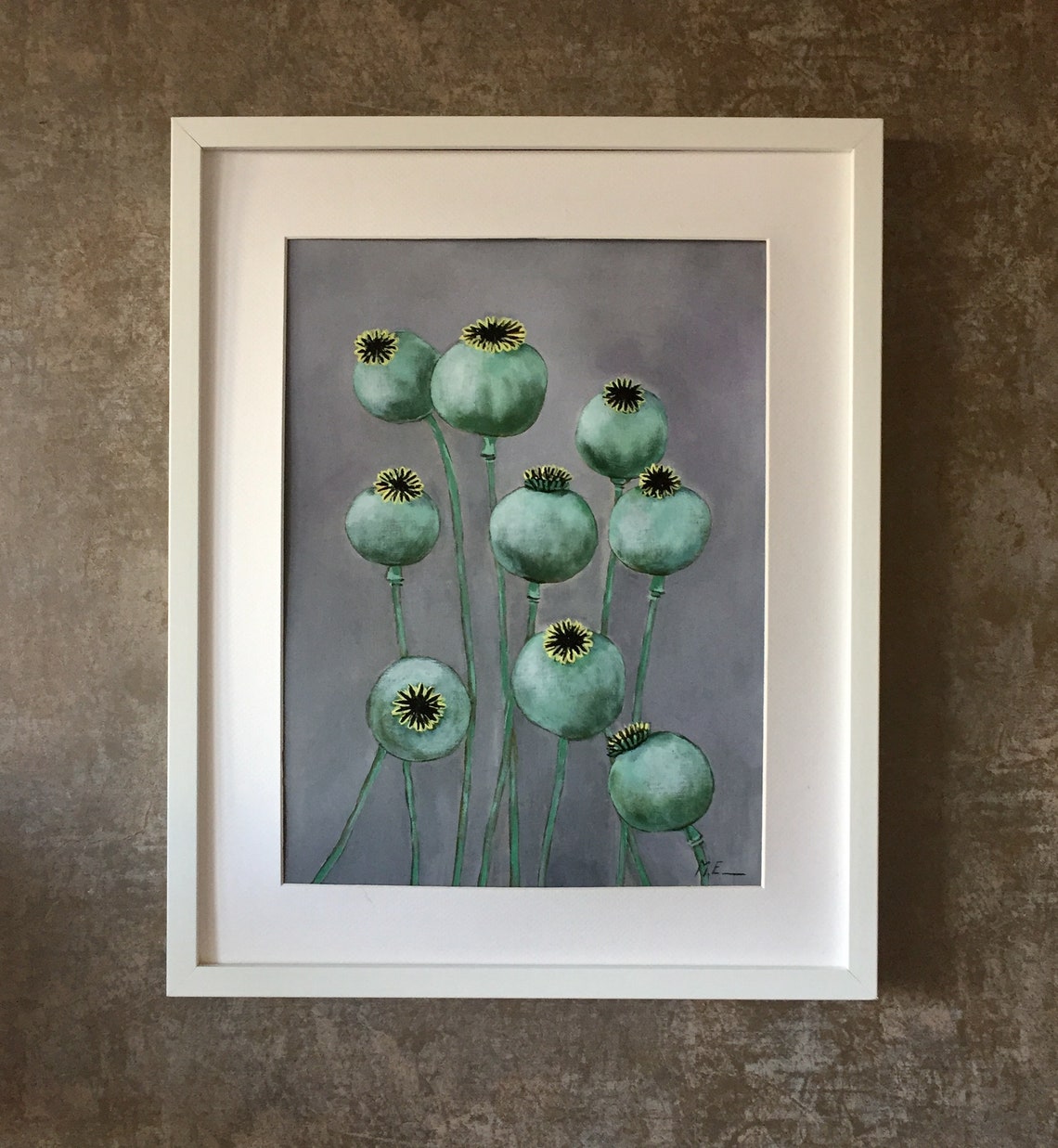 Poppies Painting Original Abstract Poppy Seeds Art Poppy Etsy