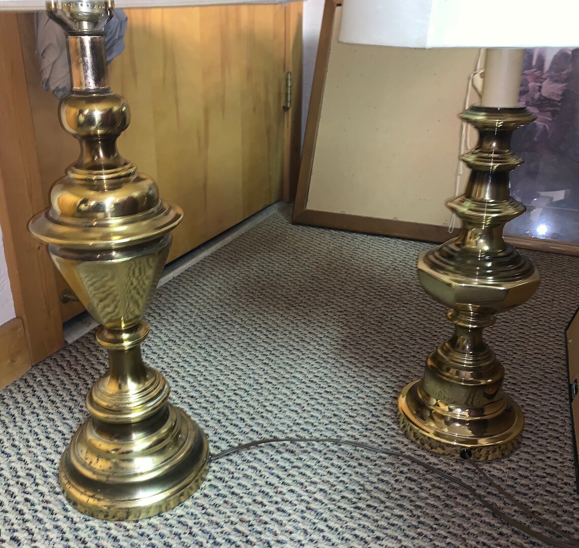 Vintage Pair of Stiffel brass lamps Etsy