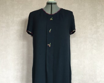 dark blue short sleeve summer dress, #67