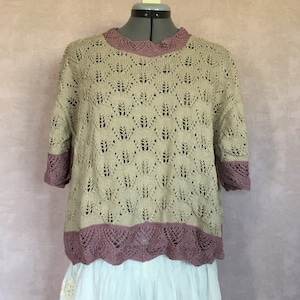 Hand knitted oversized cotton sweater, #283