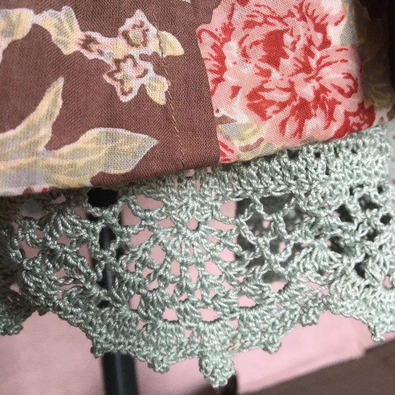 Long floral skirt with crocheted edge, 196 image 6